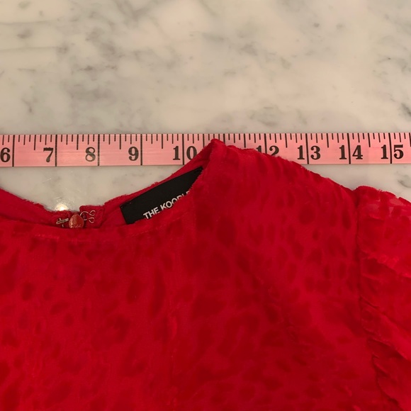 The Kooples red velvet burnout leopard print mini dress with long sleeves size 2 - Picture 10 of 14